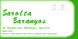 sarolta baranyos business card